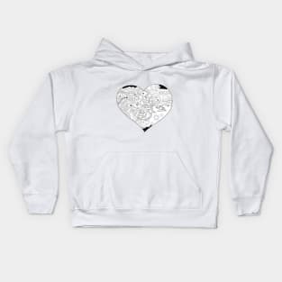 Fire-bird in the heart Kids Hoodie